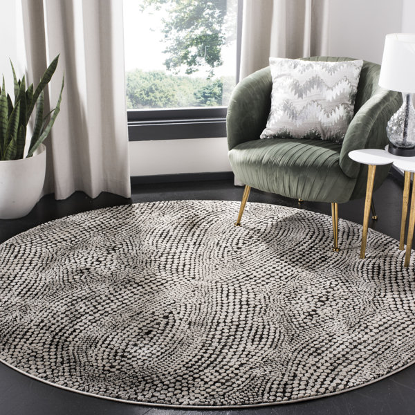 Wrought Studio Kauffman Abstract Area Rug in Black/Light Gray & Reviews